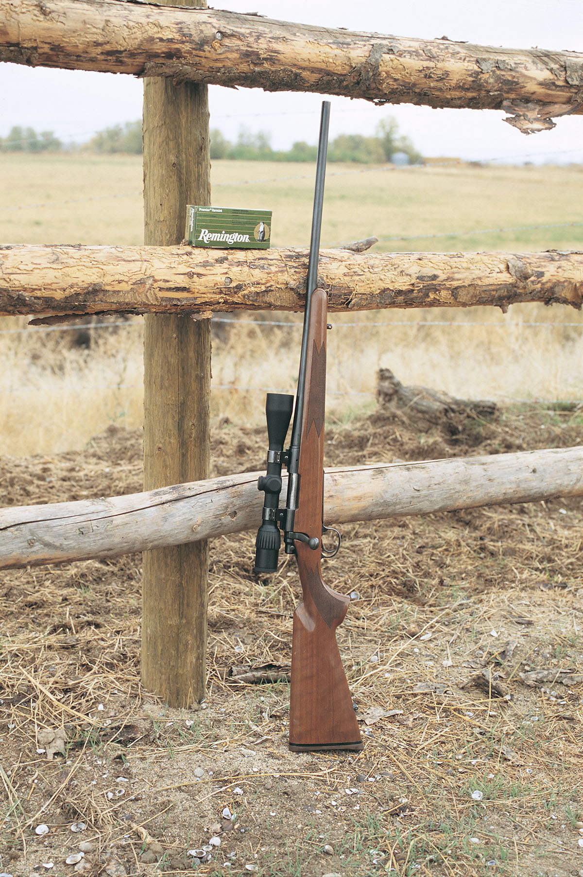 A Remington Model 700 Classic .222 Remington is topped with a Weaver 3-10x40 Grand Slam scope.